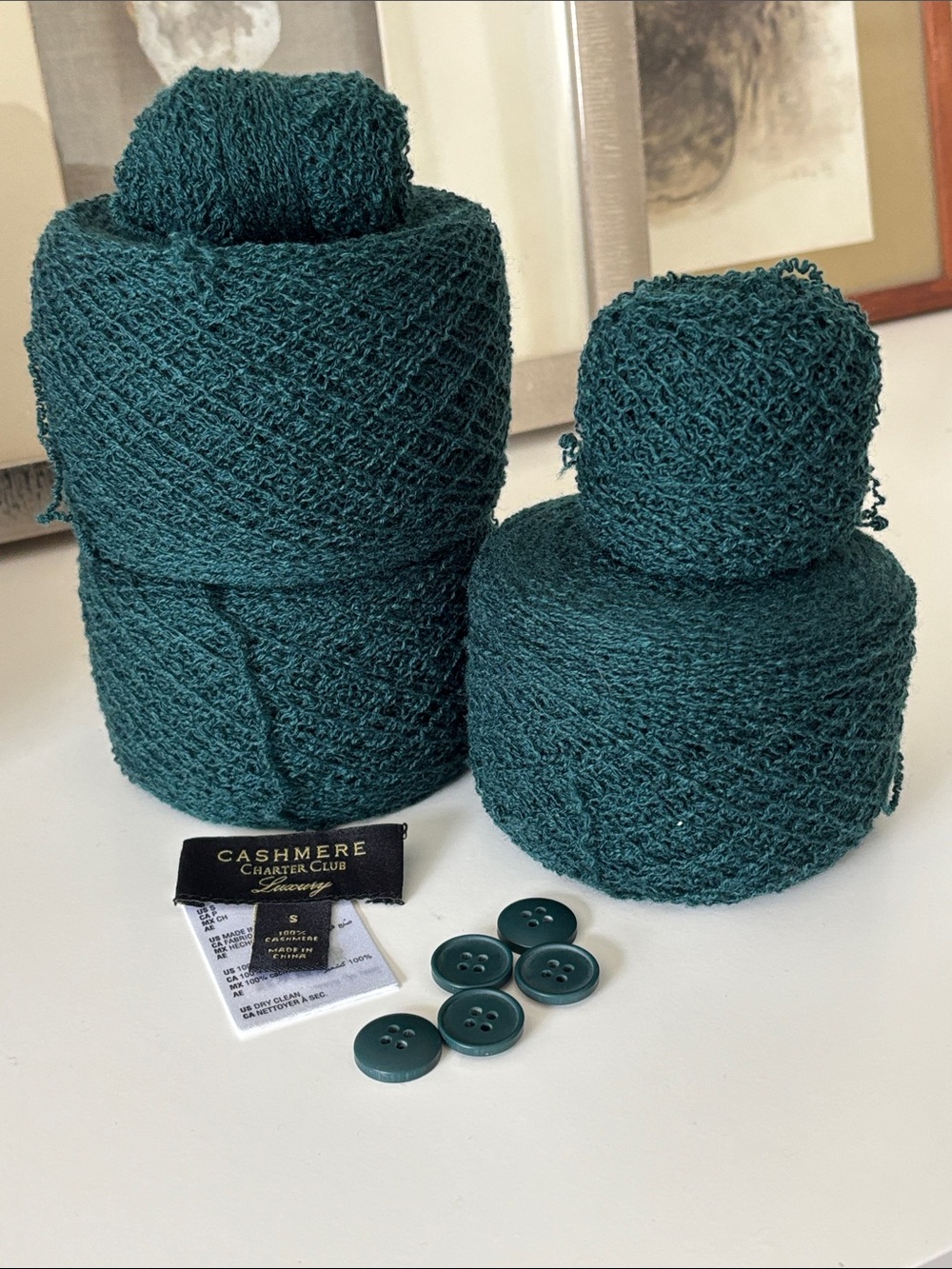 100% Cashmere Green Recycled Lace Weight Yarn Bundle of 3 Cakes 150 grams